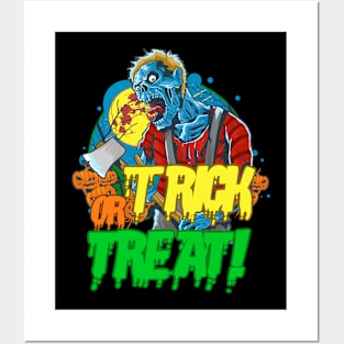 Trick Or Treat Zombie Halloween Posters and Art